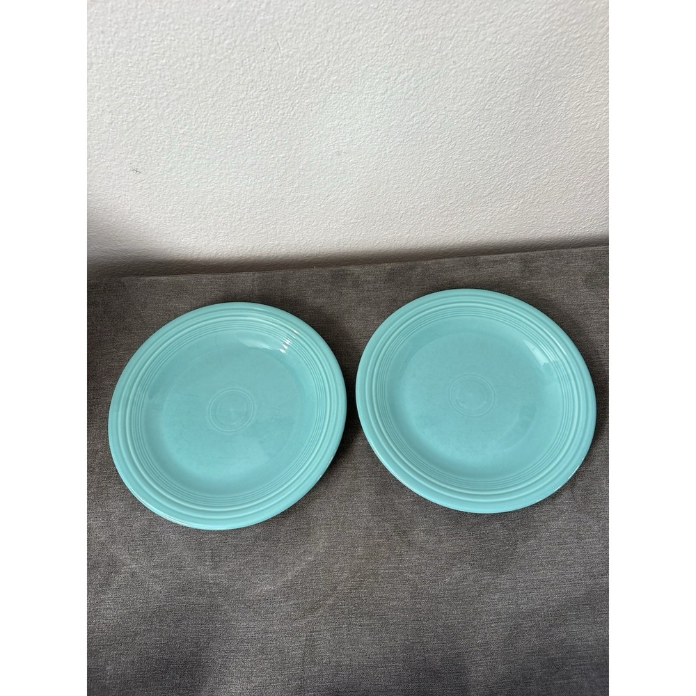 Fiestaware Dinner Plates 10.5" Homer Laughlin Turquoise Set Of 2